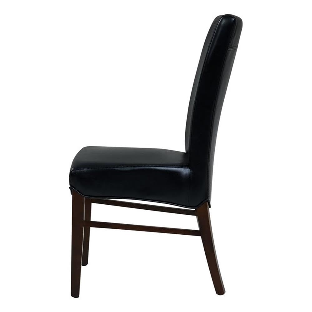Black Bonded Leather Dining Chair Set of 2 B443024