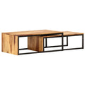 2 pcs Solid Sheesham Wood Nesting Tables F46360