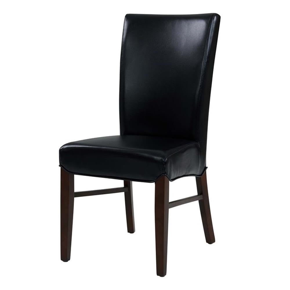 Black Bonded Leather Dining Chair Set of 2 B443024