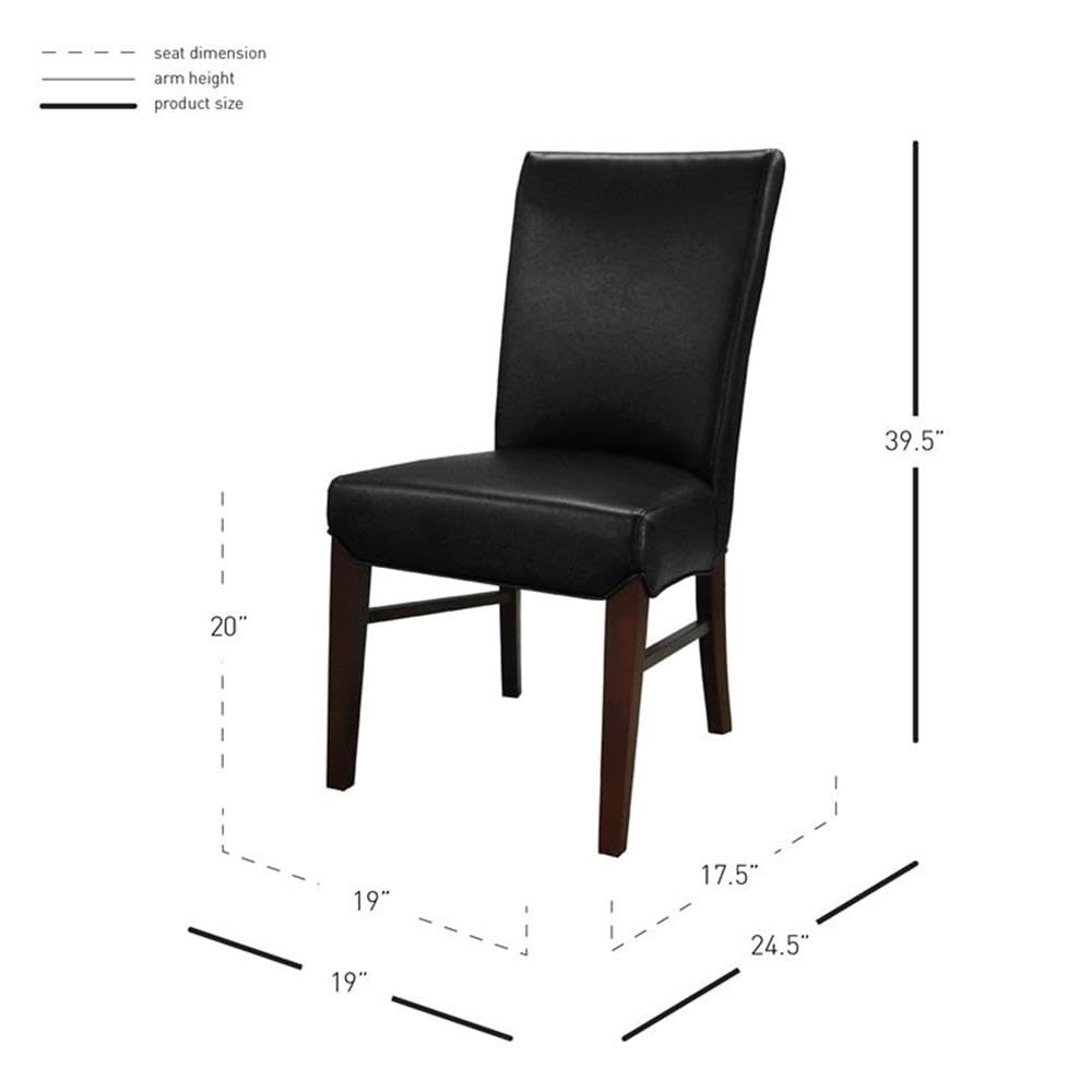 Black Bonded Leather Dining Chair Set of 2 B443024