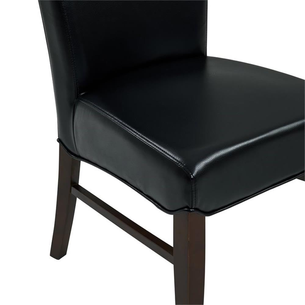 Black Bonded Leather Dining Chair Set of 2 B443024