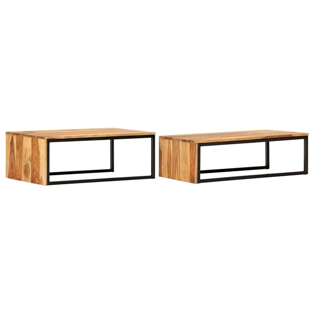 2 pcs Solid Sheesham Wood Nesting Tables F46360