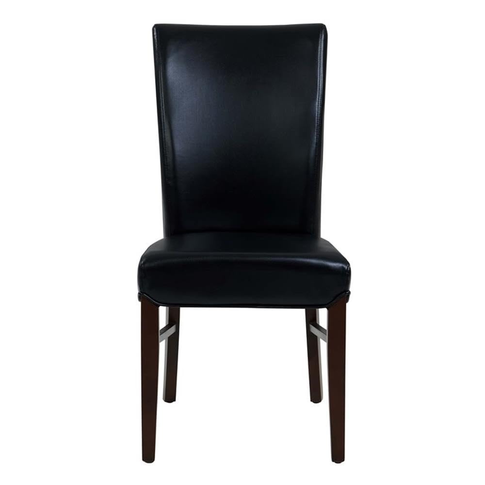Black Bonded Leather Dining Chair Set of 2 B443024