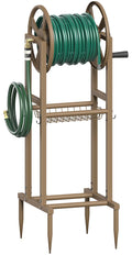 Freestanding 125ft Metal Hose Reel with 4 Hooks C2572