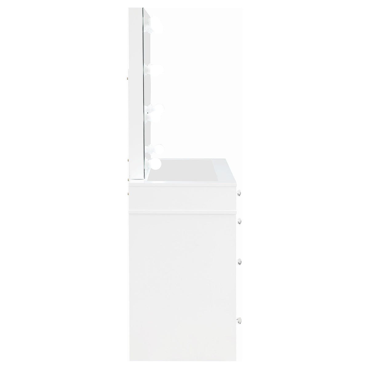 White Velvet 9-Drawer Vanity Table Set G7137