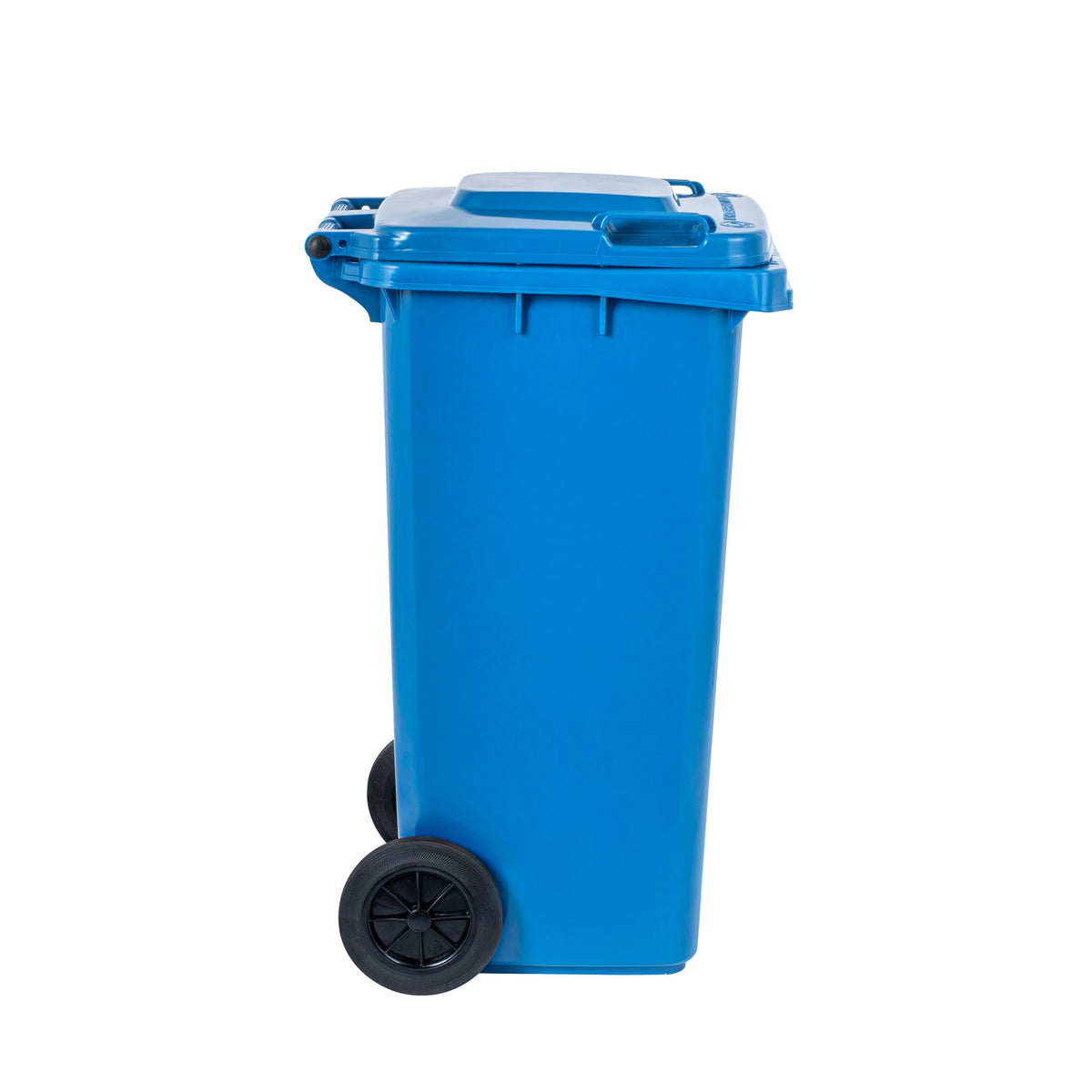 32 gal Blue Plastic Wheeled Trash Can G998