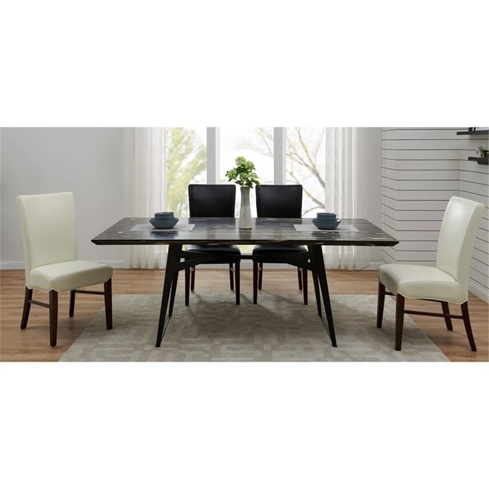 Black Bonded Leather Dining Chair Set of 2 B443024