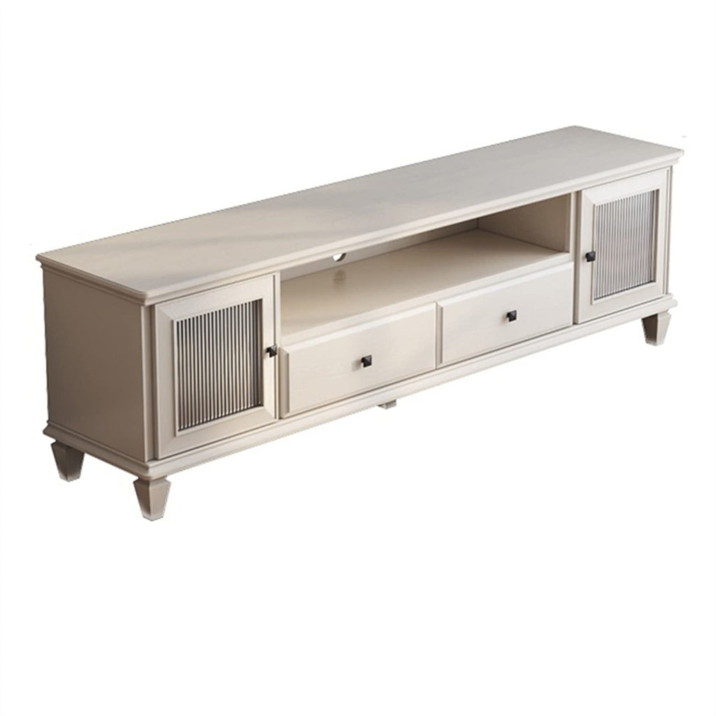 Modern TV Stand with 2 Drawers, 2 Storage Cabinets & 1 Open Shelf J60724