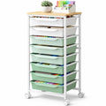Green 8 Drawer Rolling Storage Cart V592
