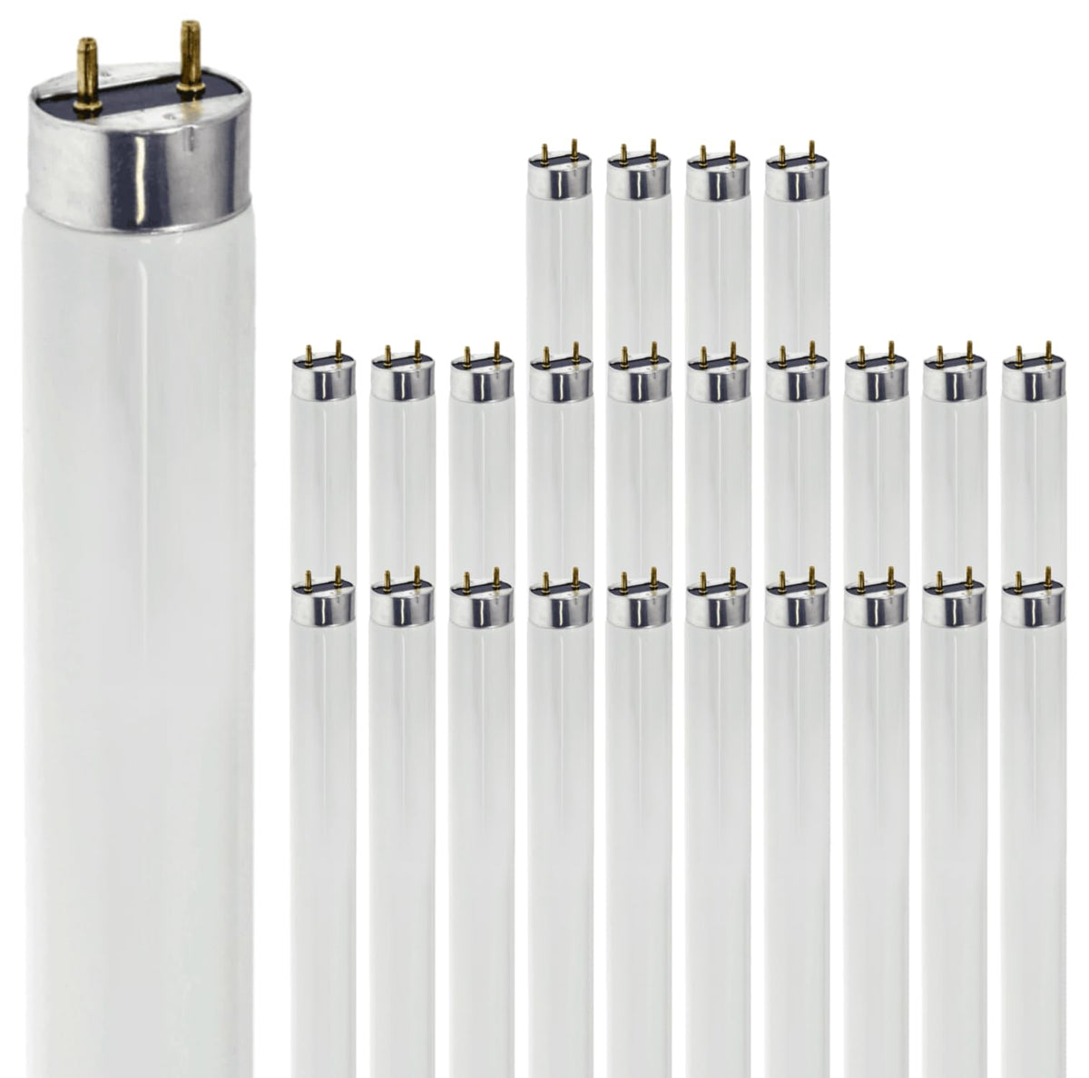 24 Inch T8 Fluorescent Tube Light Bulb 17W 5000K 1230 Lumen G13 Bi-Pin Base Pack of 25 Q6764