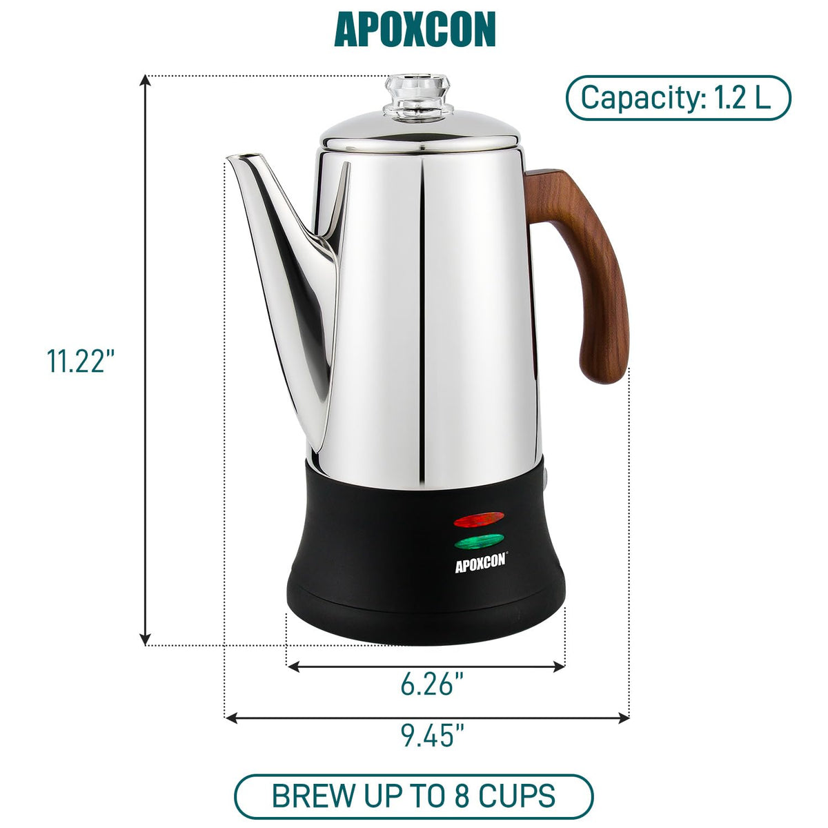 Electric Stainless Steel Coffee Percolator 8 Cup W8662