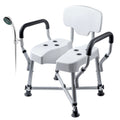 Heavy Duty Shower Chair with Back and Padded Armrests J465356