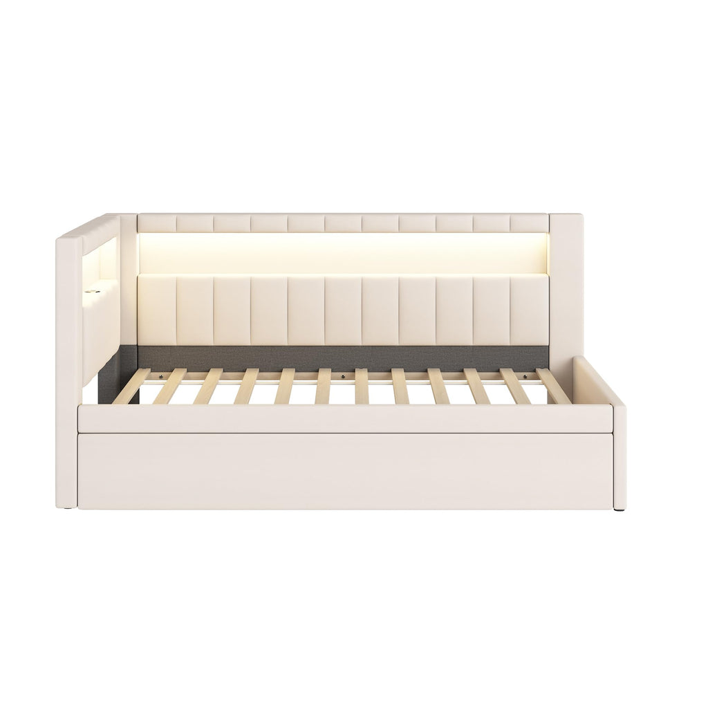 White Twin Size Daybed with Trundle D4311