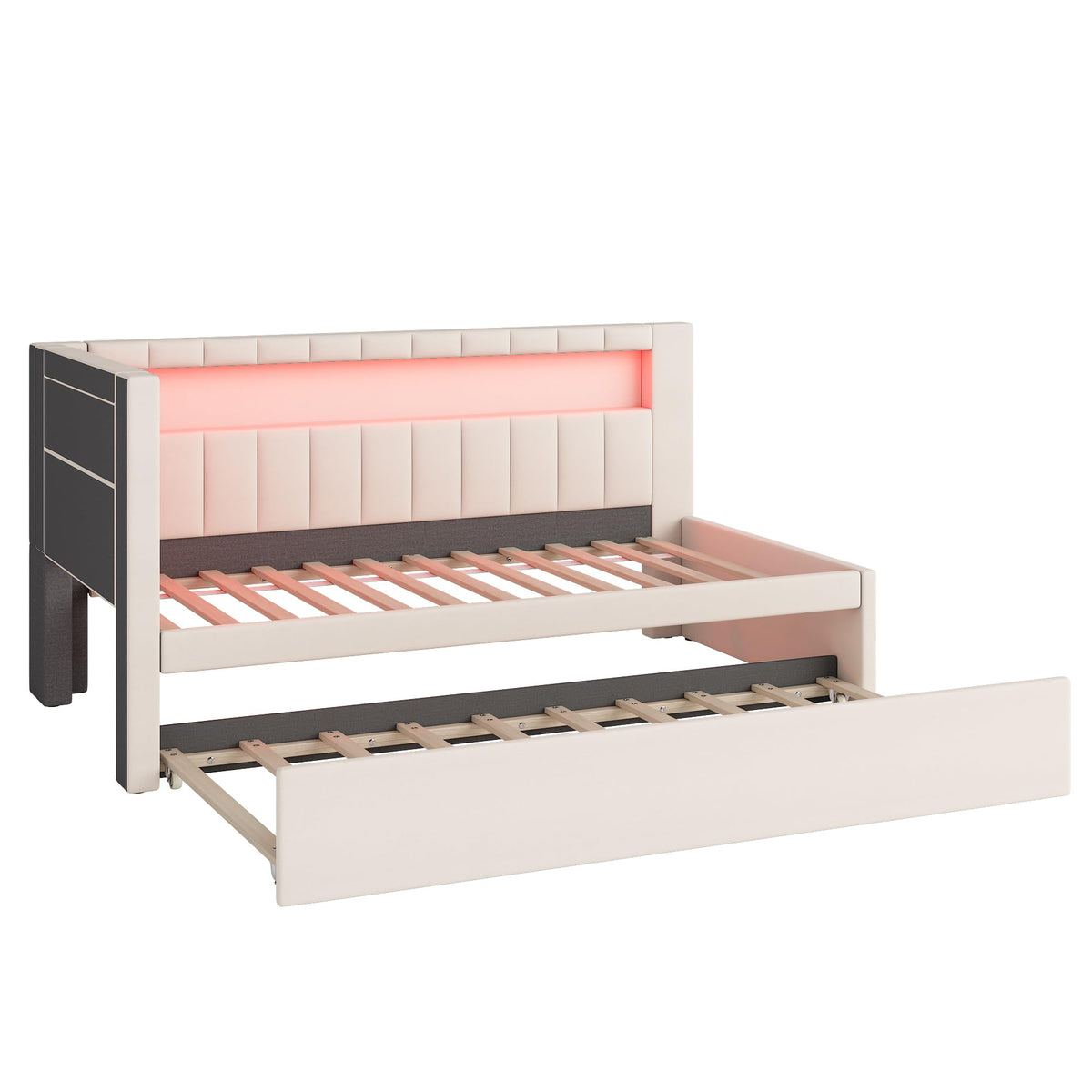 White Twin Size Daybed with Trundle D4311