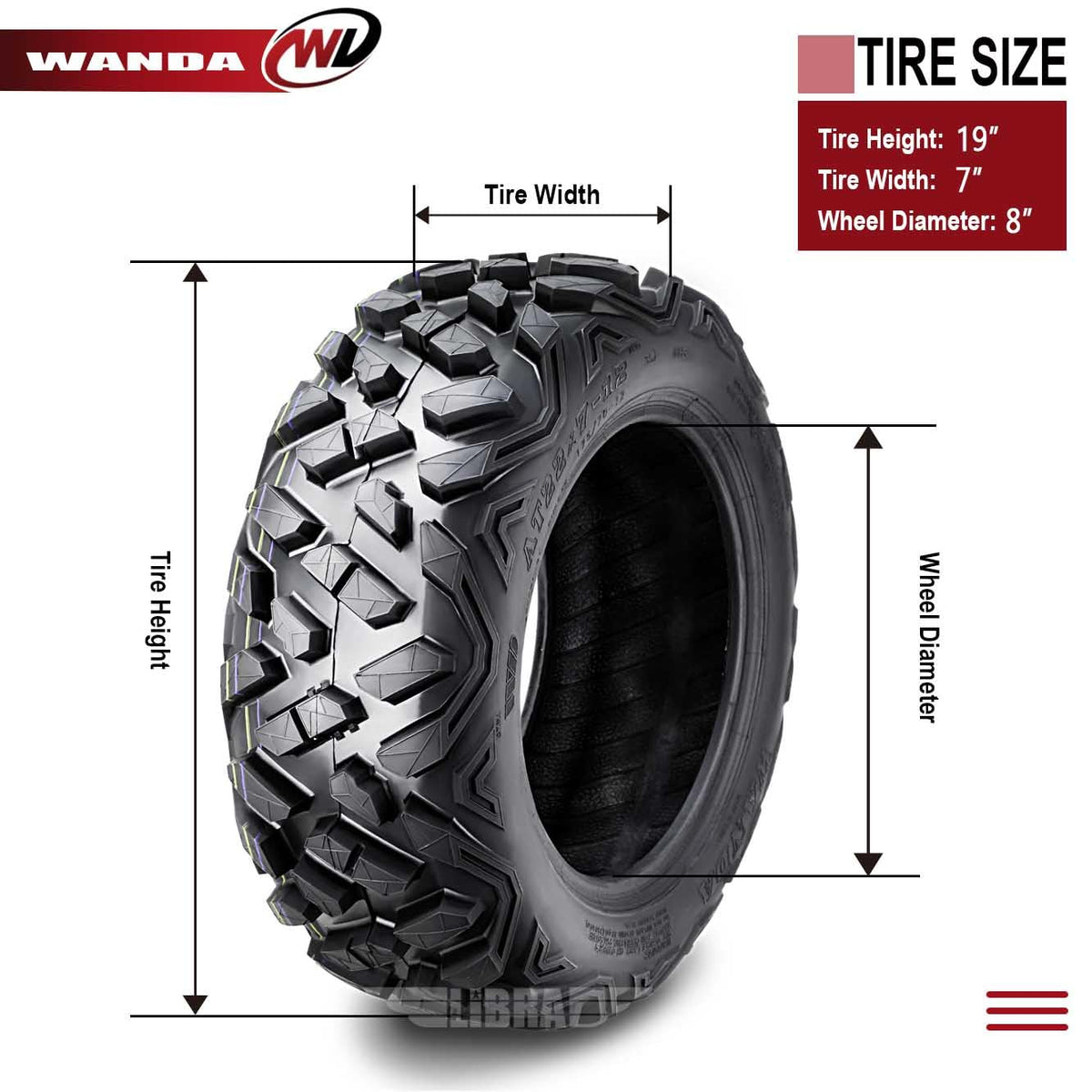 2 ATV Tires 19x7-8 A104