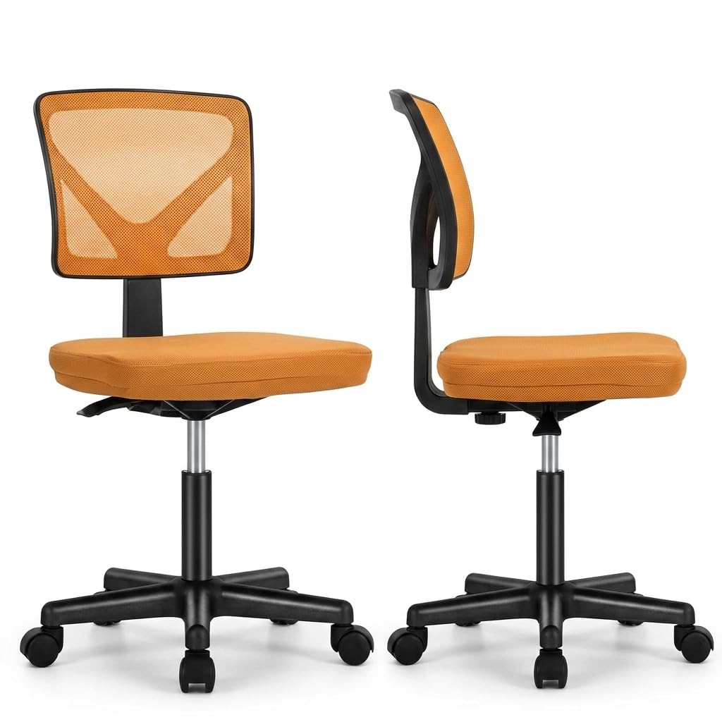 Armless Ergonomic Mesh Office Chair with Adjustable Height O46734