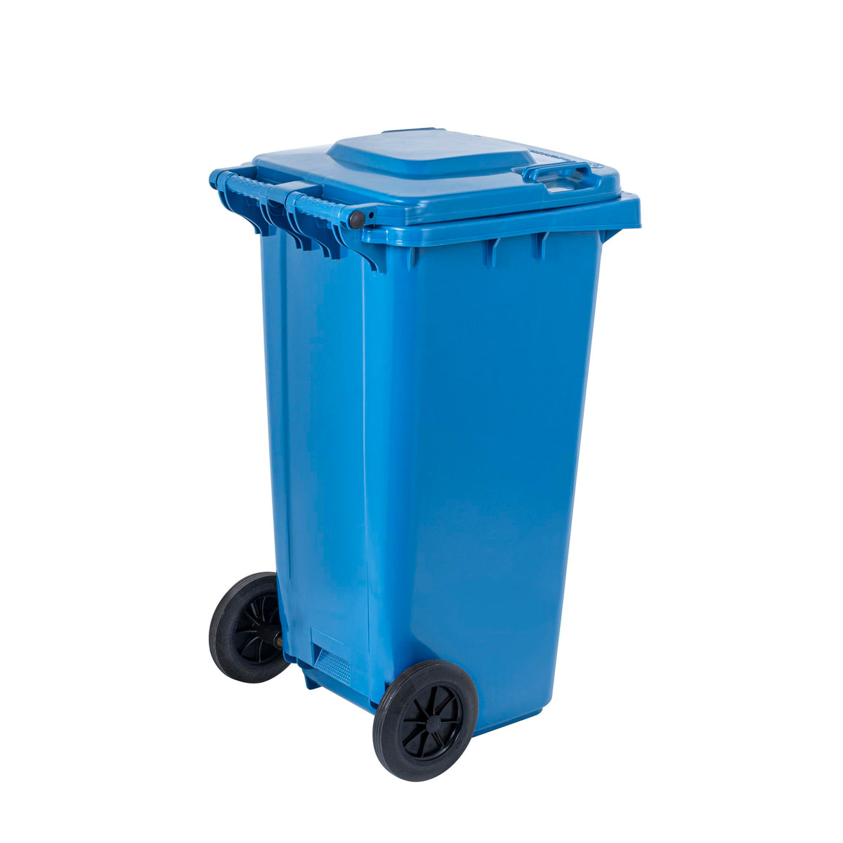 32 gal Blue Plastic Wheeled Trash Can G998