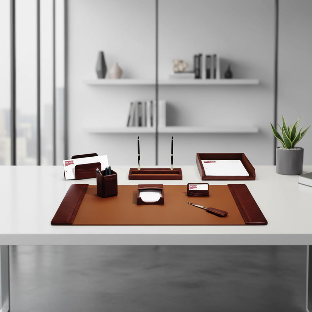 8-Piece Leather Desk Set B5387