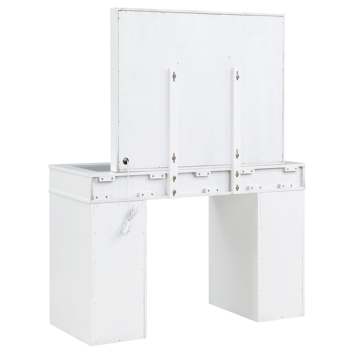 White Velvet 9-Drawer Vanity Table Set G7137
