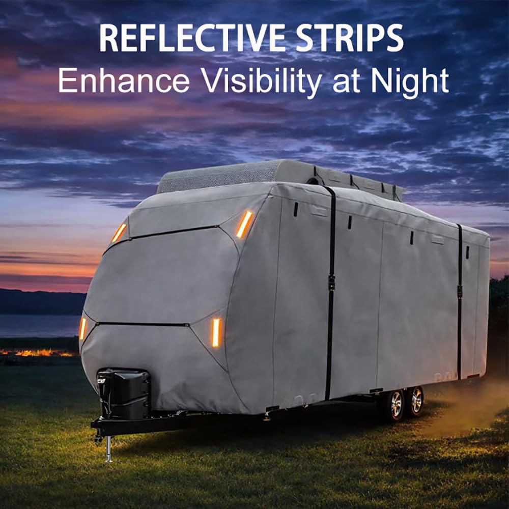 Waterproof 420D Travel Trailer Cover with Adjustable Straps M979279