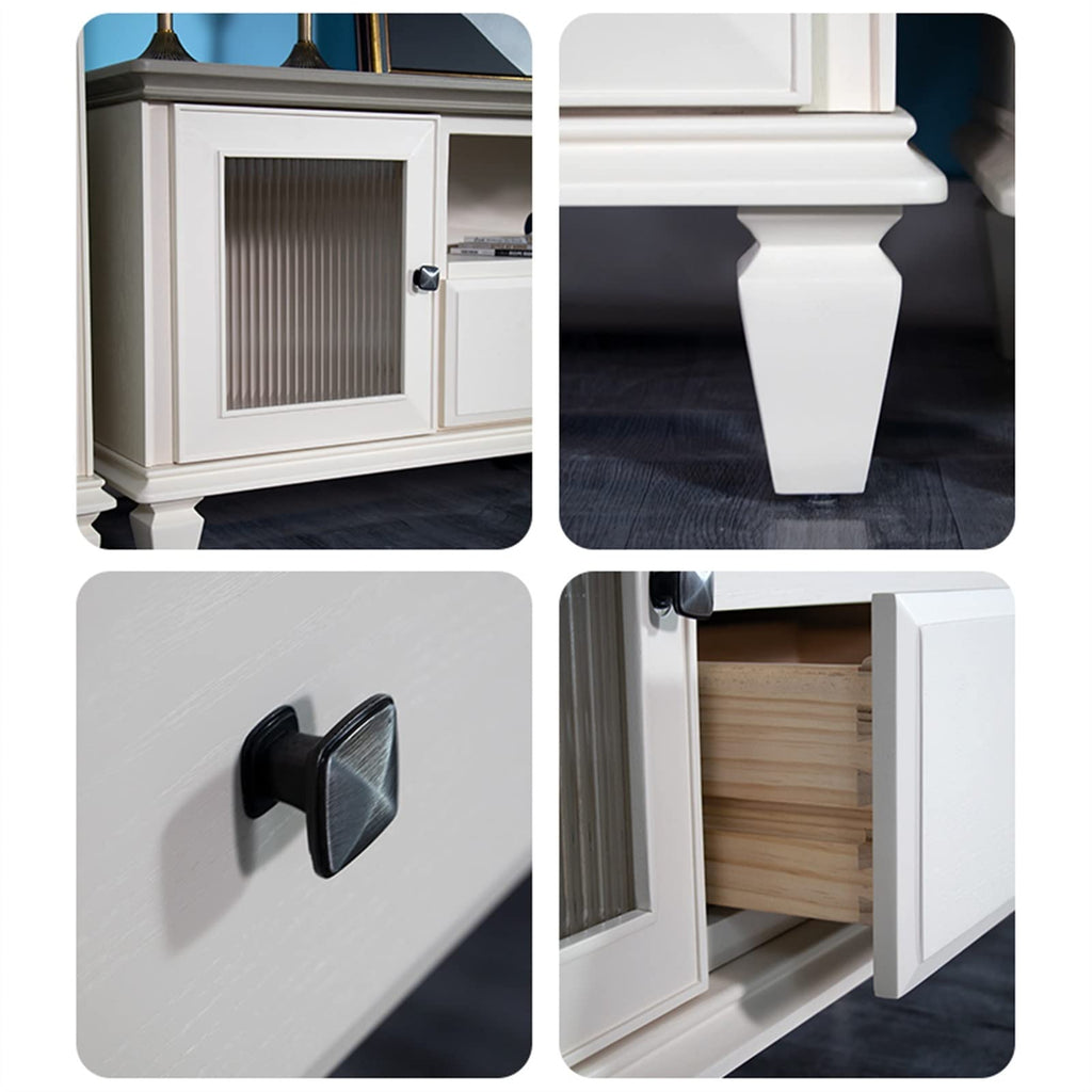 Modern TV Stand with 2 Drawers, 2 Storage Cabinets & 1 Open Shelf J60724