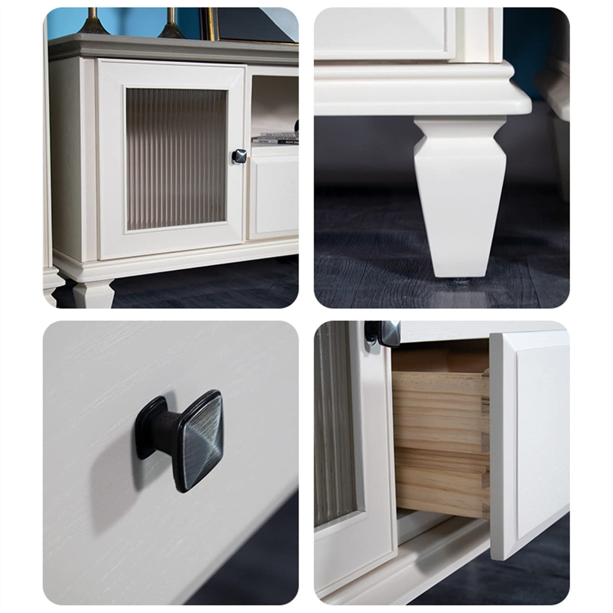 Modern TV Stand with 2 Drawers, 2 Storage Cabinets & 1 Open Shelf J60724