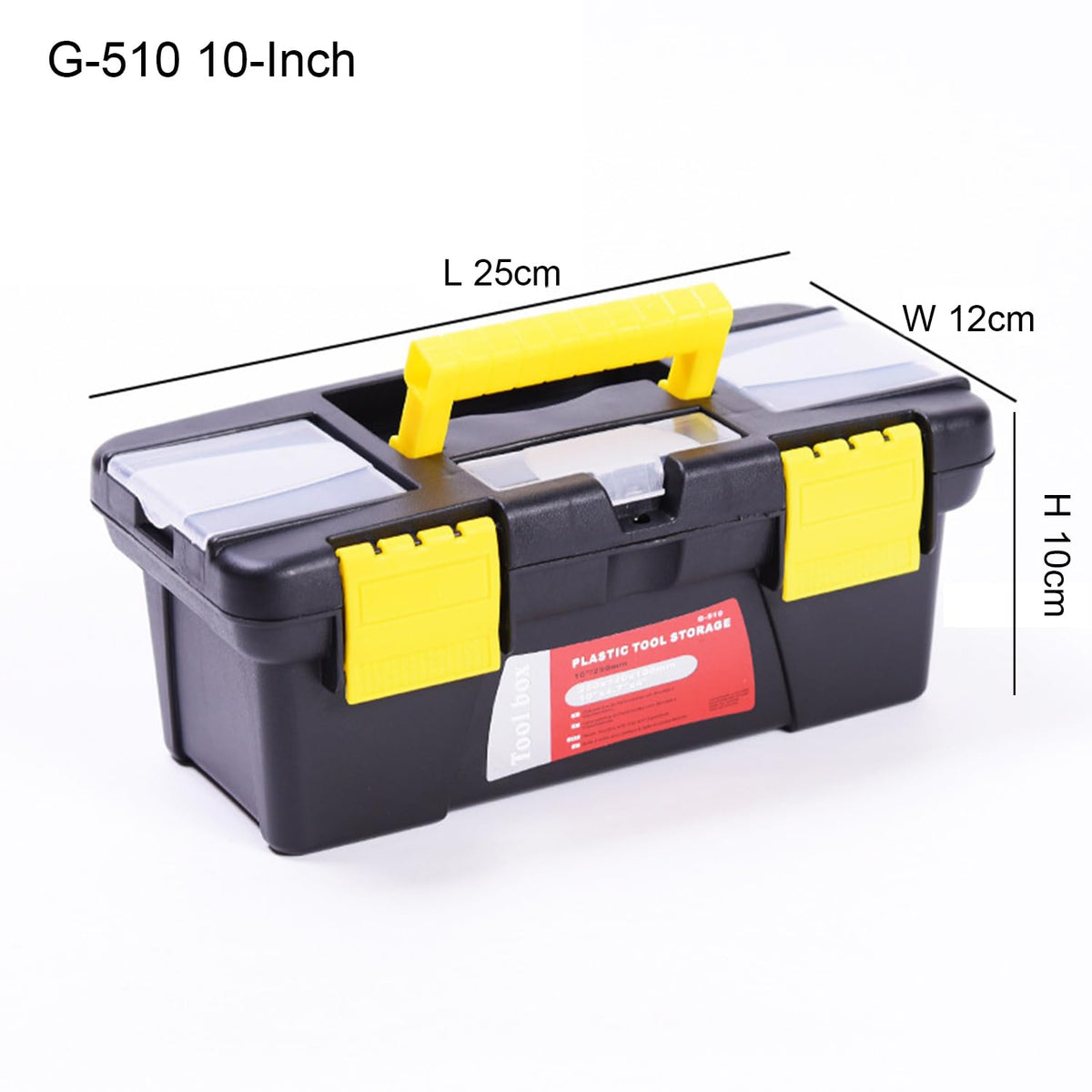 10" Plastic Tool Box with Removable Tool Tray F548