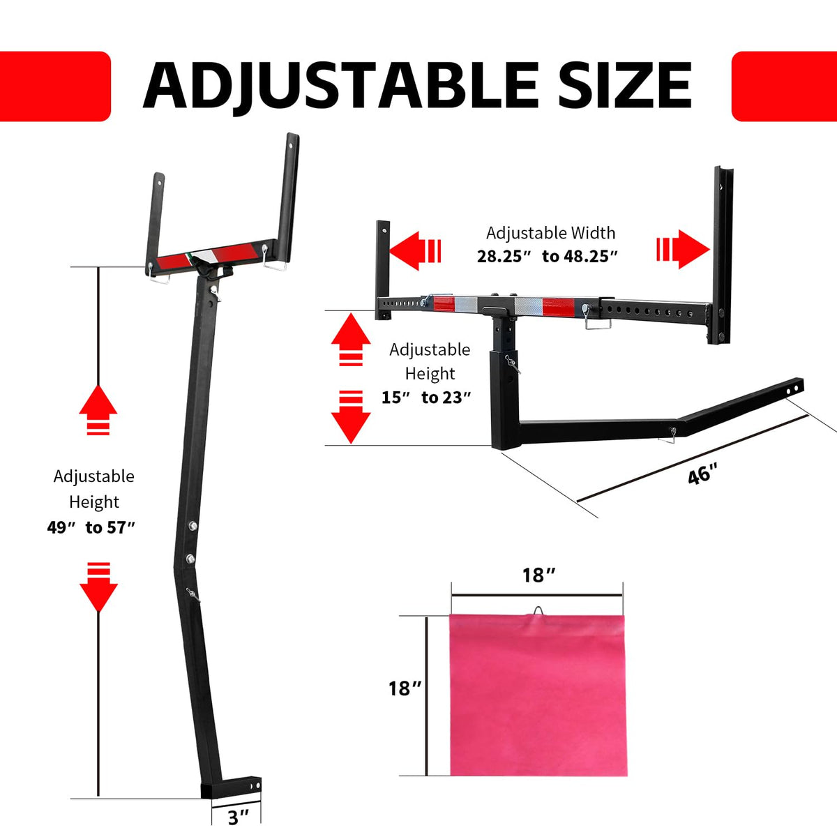 Black Hitch Mount Truck Bed Extender B49081