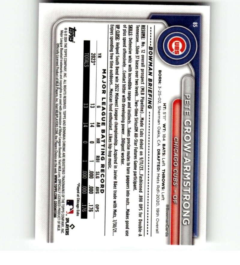 2024 Bowman Chrome Mega Box Mojo Refractor Baseball Trading Card Y34036