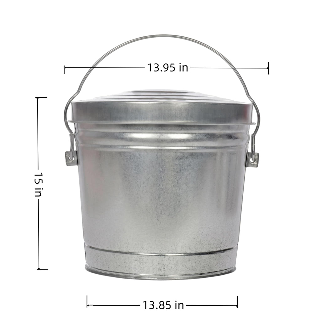6 Gallon Galvanized Steel Locking Lid Storage Can H604