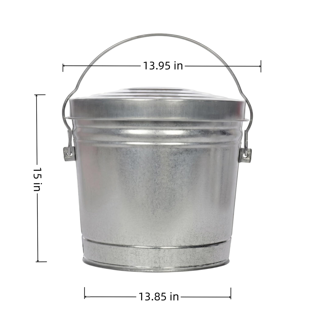 6 Gallon Galvanized Steel Locking Lid Storage Can H604