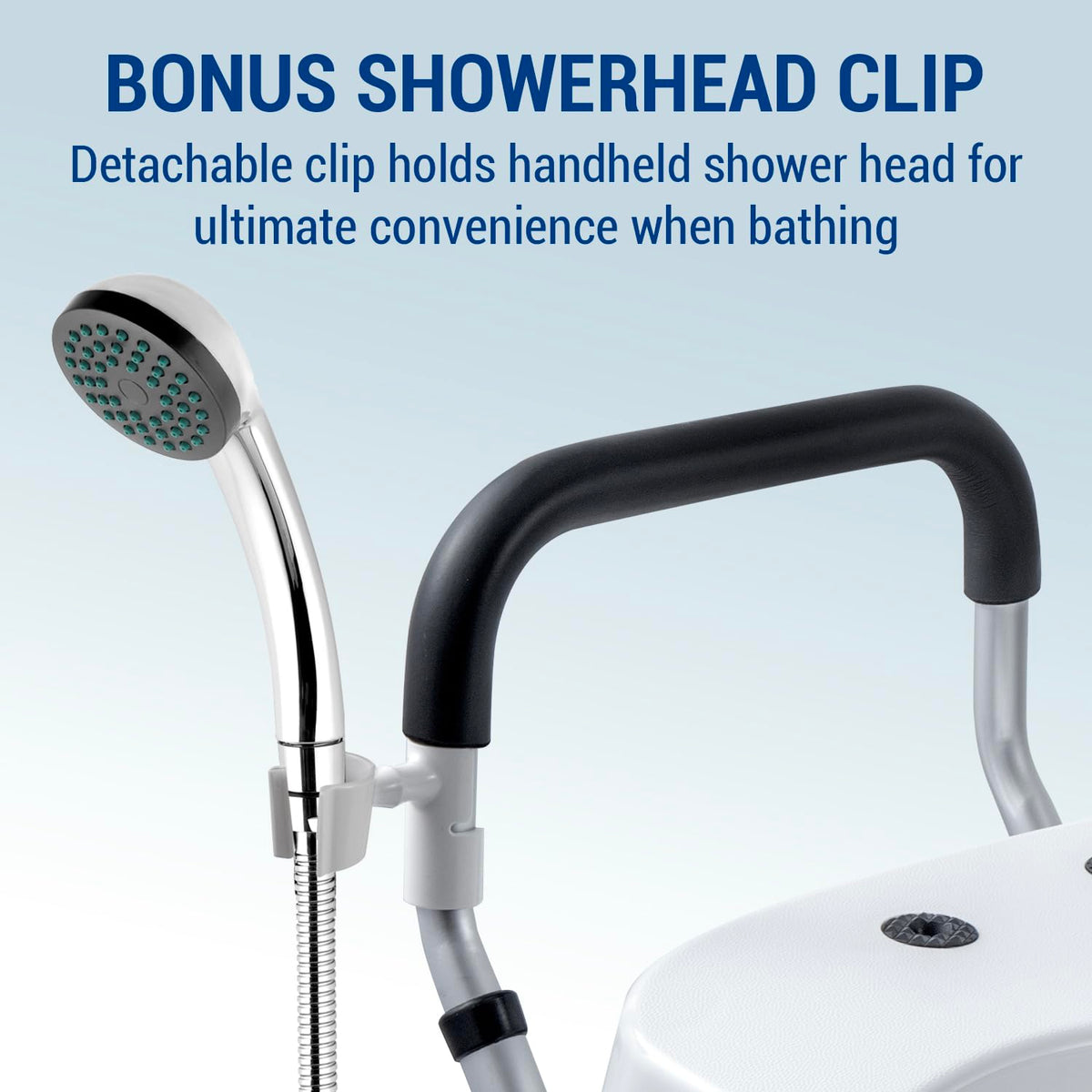 Heavy Duty Shower Chair with Back and Padded Armrests J465356