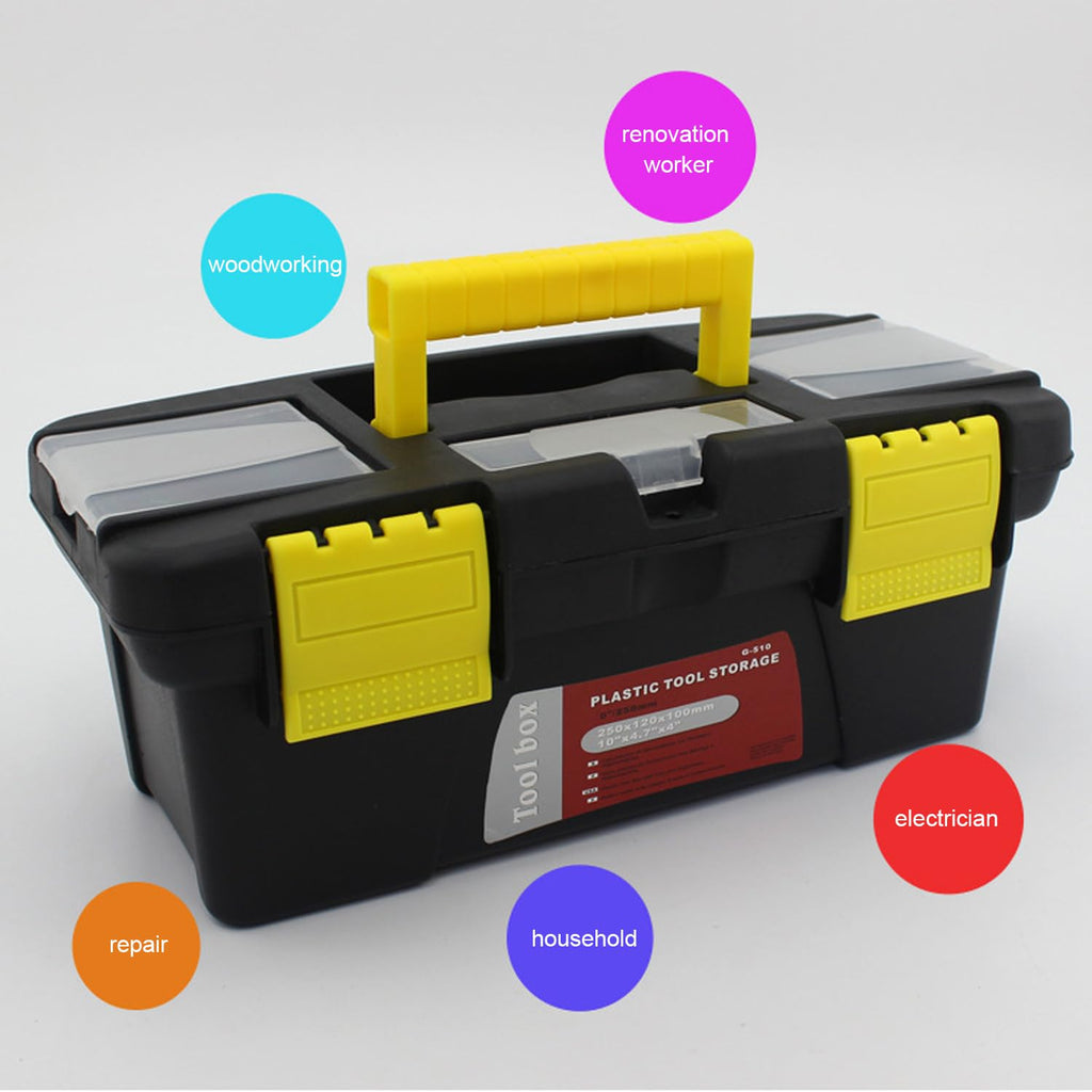 10" Plastic Tool Box with Removable Tool Tray F548