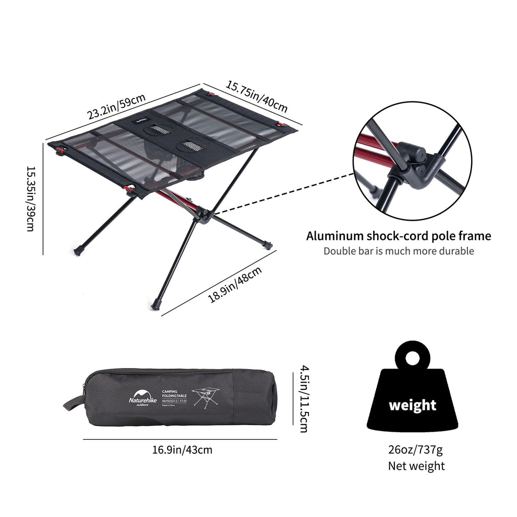 Ultralight 1.6 LBS Folding Camping Table with Carry Bag U326698