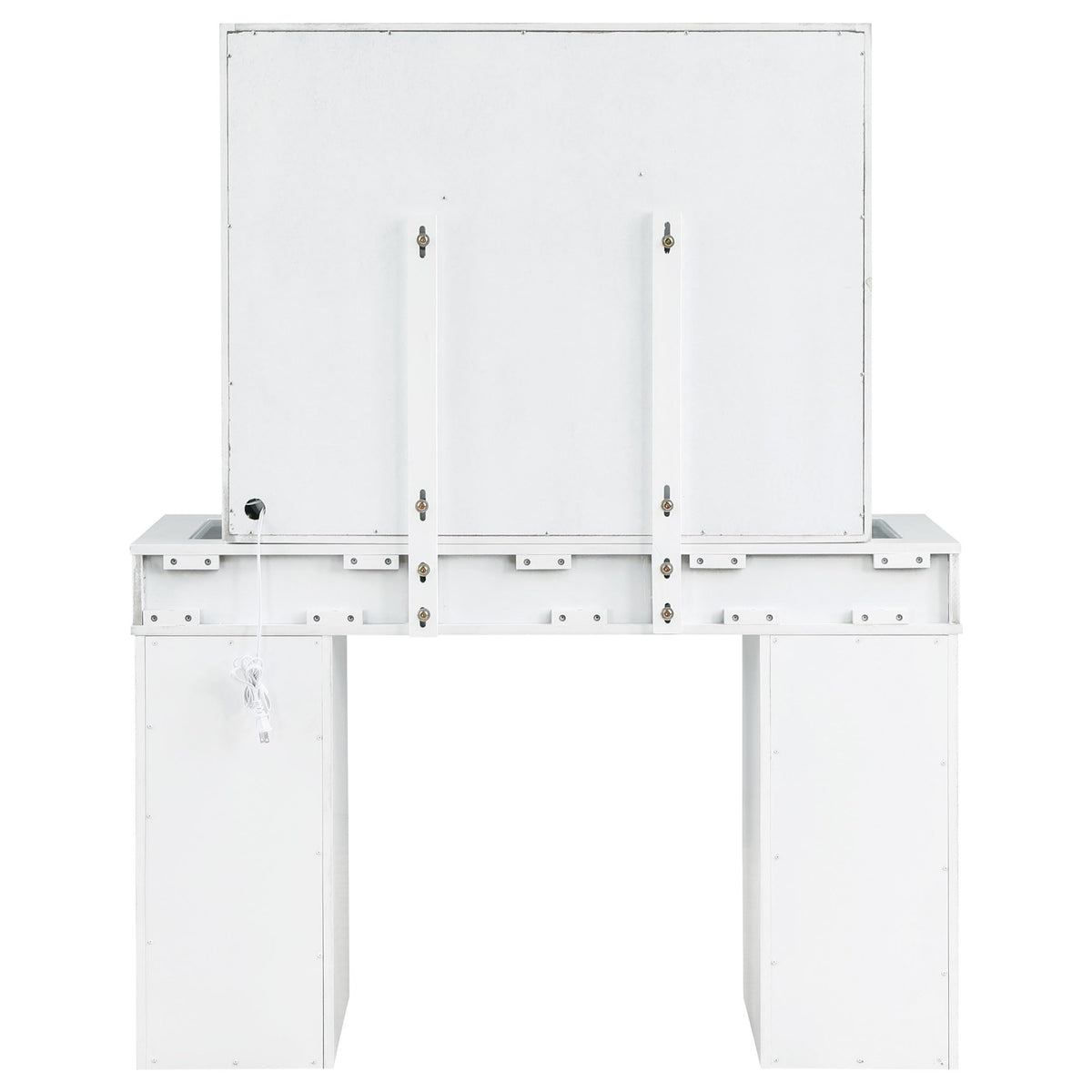 White Velvet 9-Drawer Vanity Table Set G7137