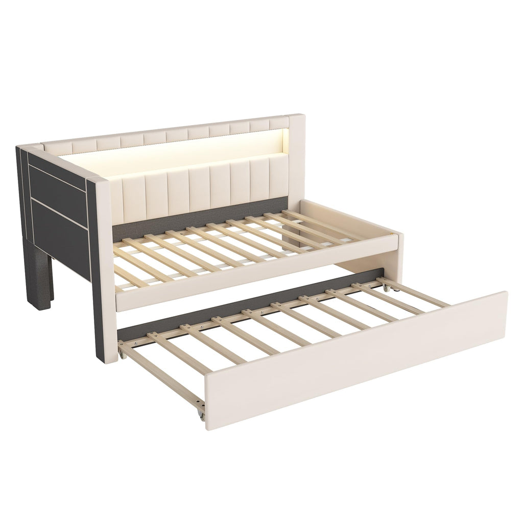 White Twin Size Daybed with Trundle D4311