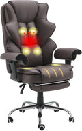 Brown Heated Massage Office Chair with Foot Rest Q274894