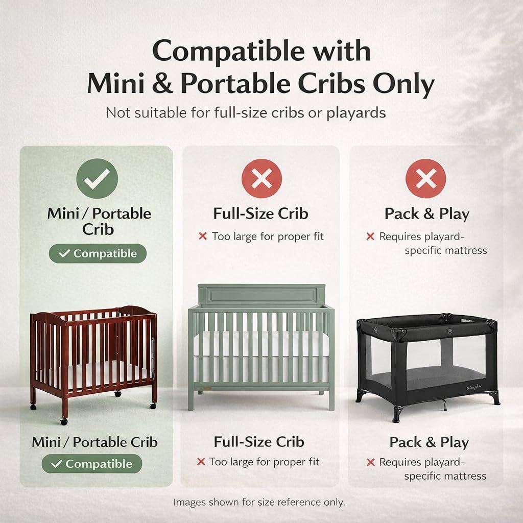 2-in-1 Mini Crib Mattress, Dual-Sided Waterproof A70272
