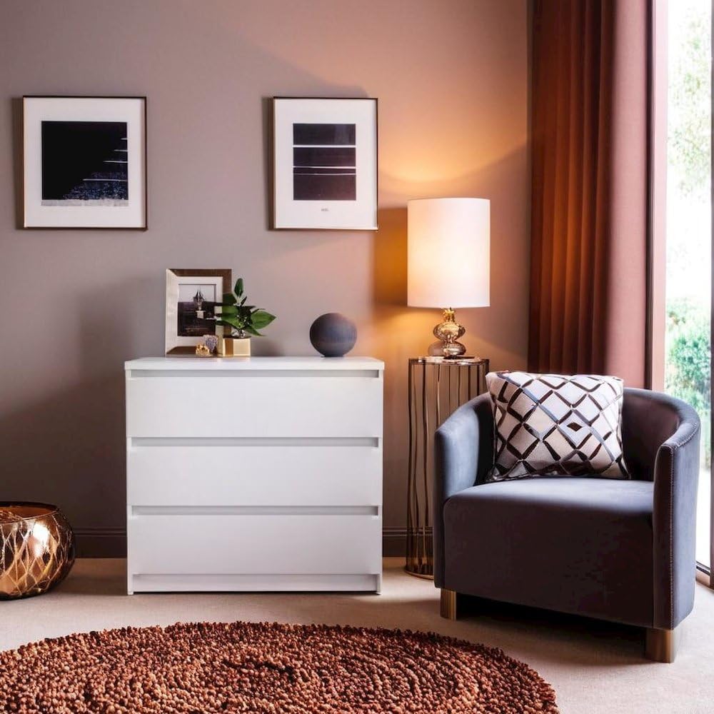 White 3 Drawer Dresser T27139
