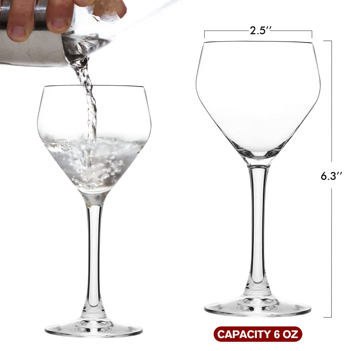 Hand Blown Crystal Cocktail Glasses Set of 4 T345993