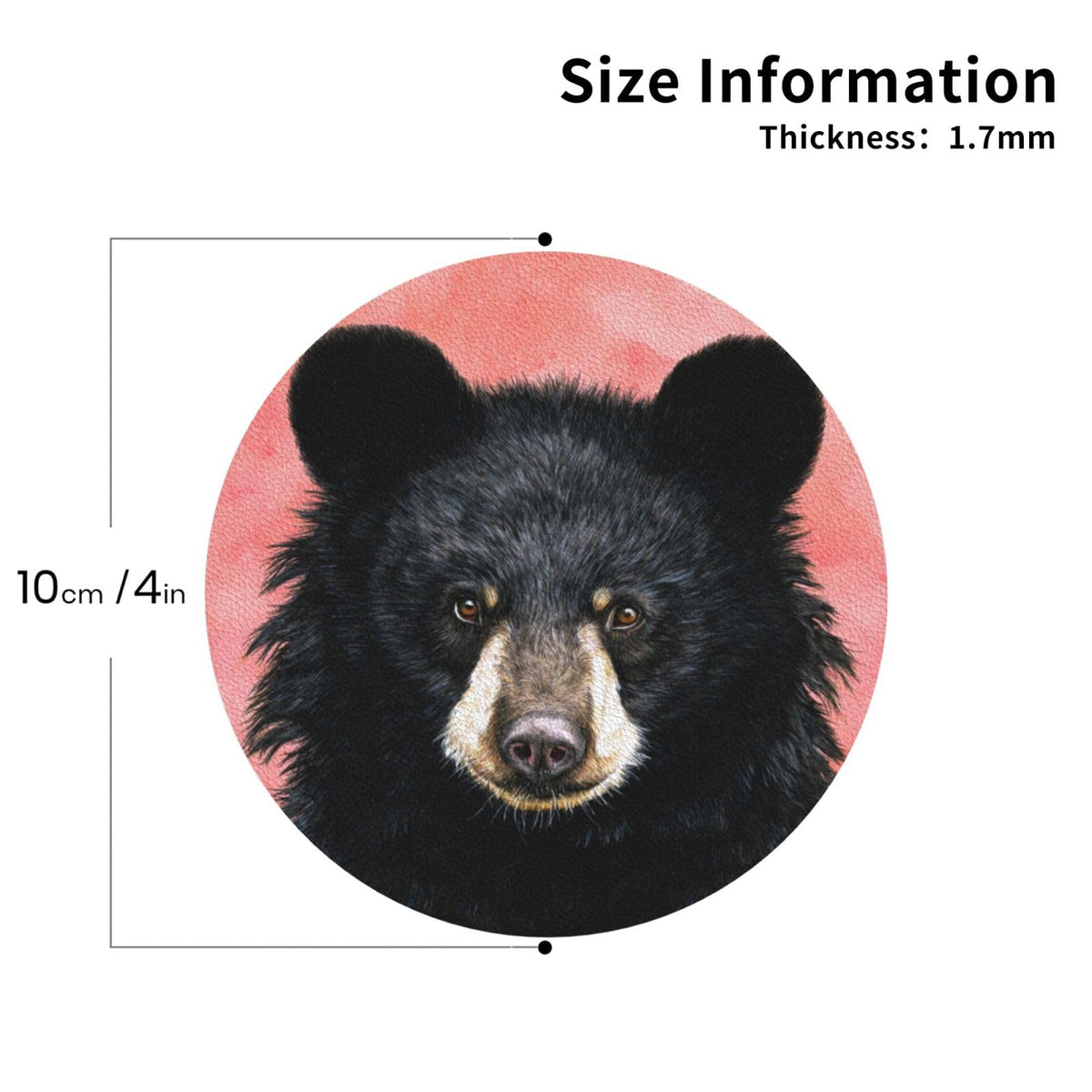 Black Bear Leather Coasters Set of 4 O936275