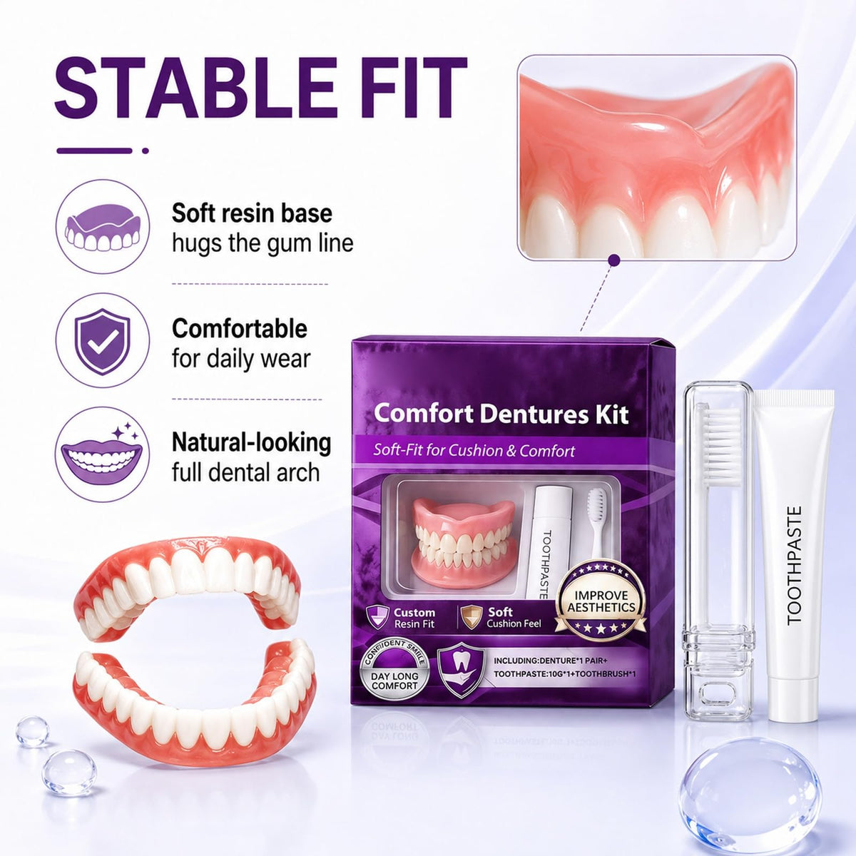 Silicone Dentures Upper & Lower Set N171858