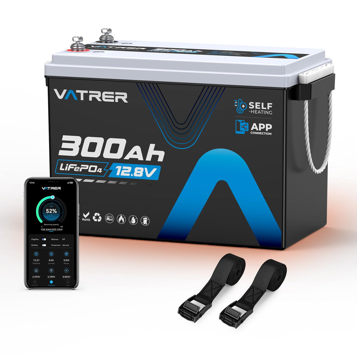 12.8V 300Ah Self-Heating LiFePO4 Lithium Battery I2480