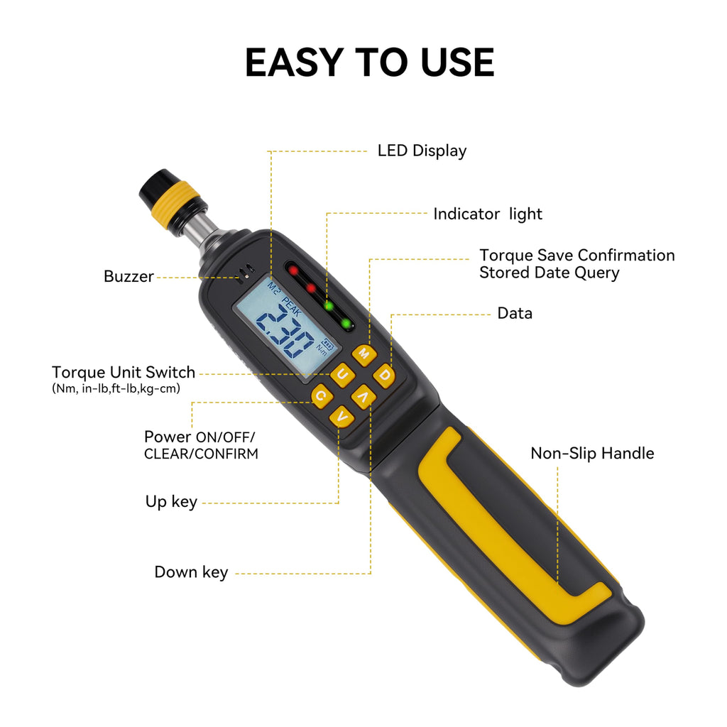 Digital Torque Screwdriver Set, 1/4" Drive, 38-Piece J17764