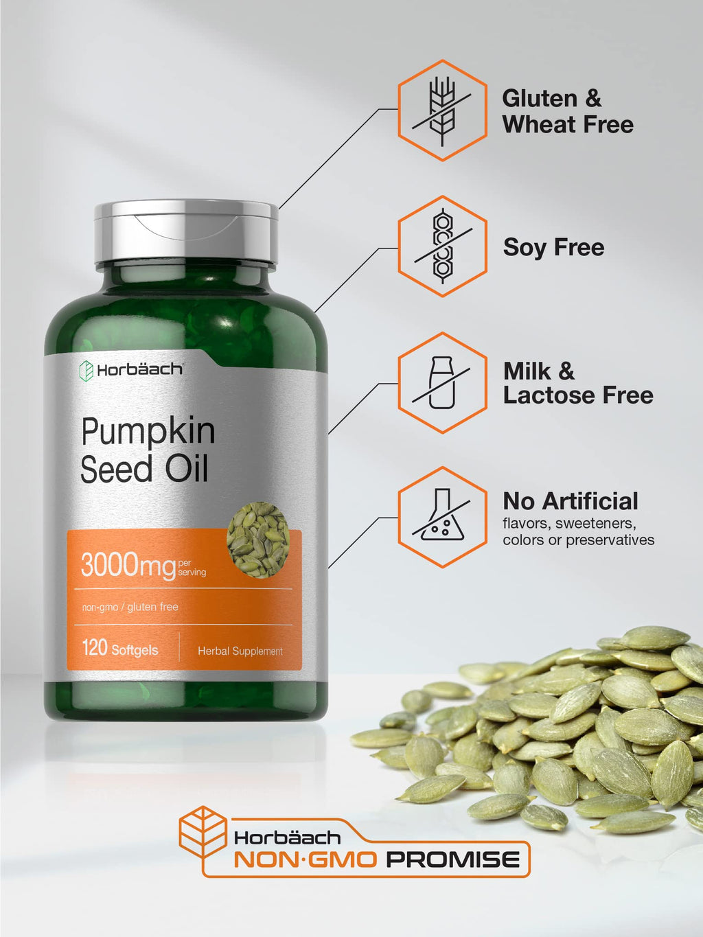 Pumpkin Seed Oil 3000mg 120 Softgel Capsules A247320