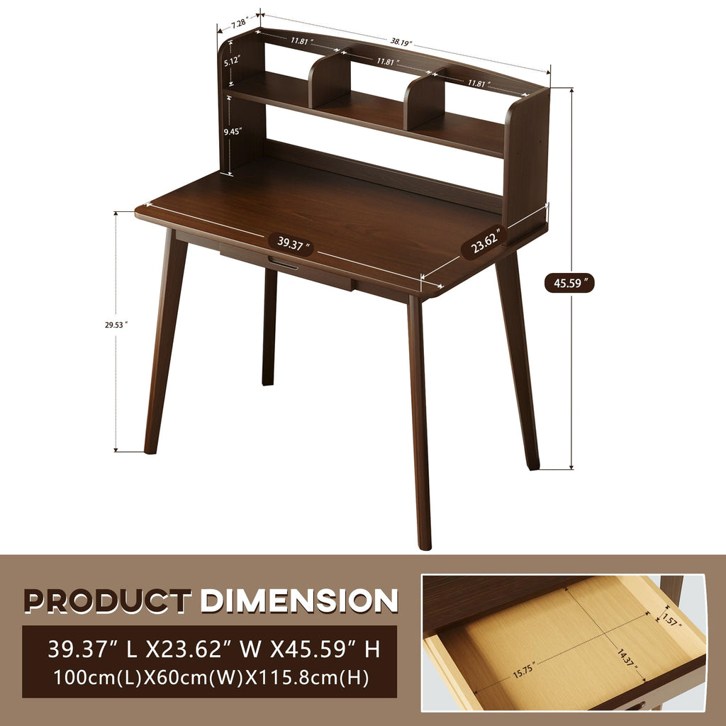 Small Writing Desk with Hutch H41352
