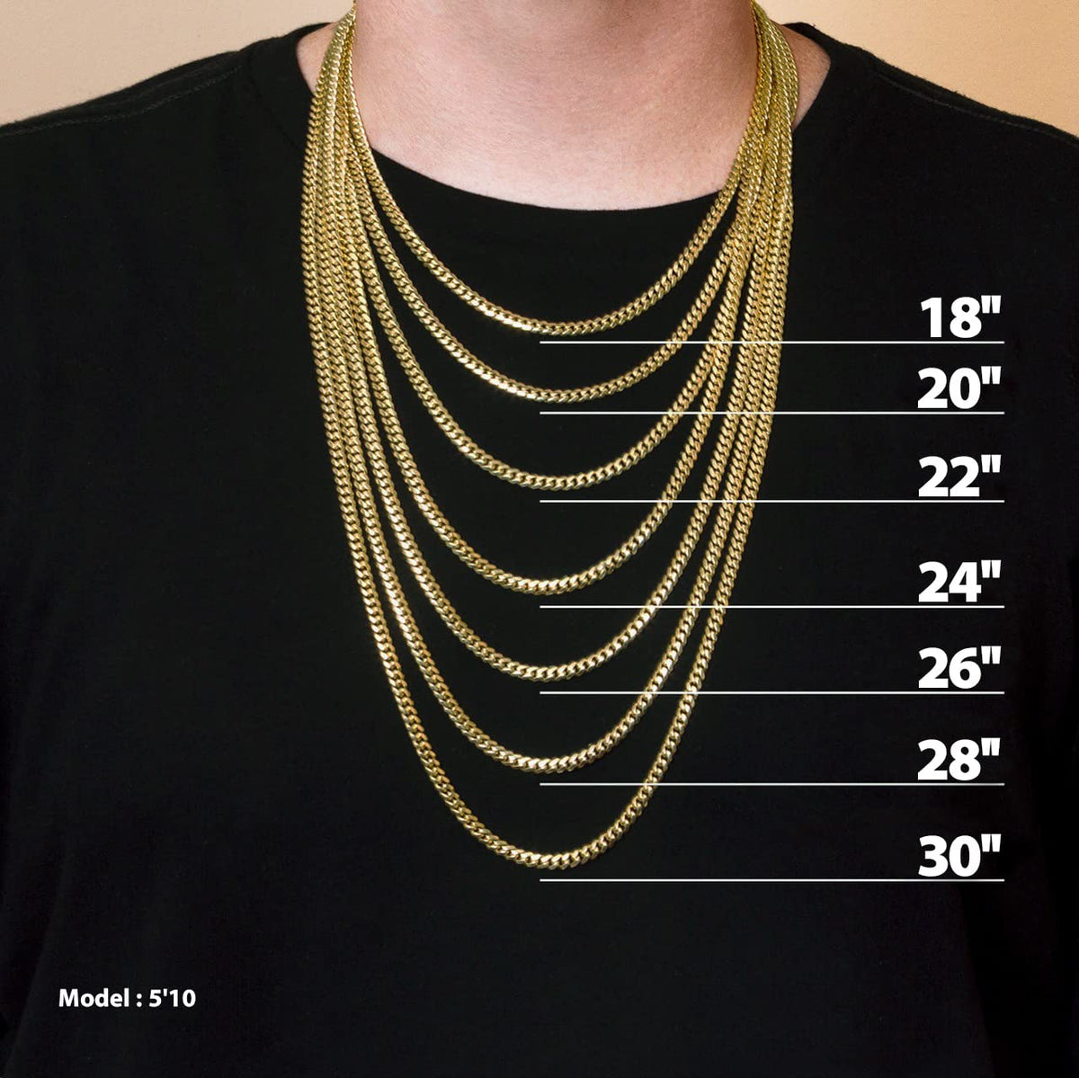 4mm 6mm Gold Plated Stainless Steel Cuban Link Chain Necklace Bracelet W84606