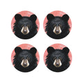 Black Bear Leather Coasters Set of 4 O936275