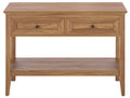 Oak 2-Drawer Console Table with Shelf Storage U768