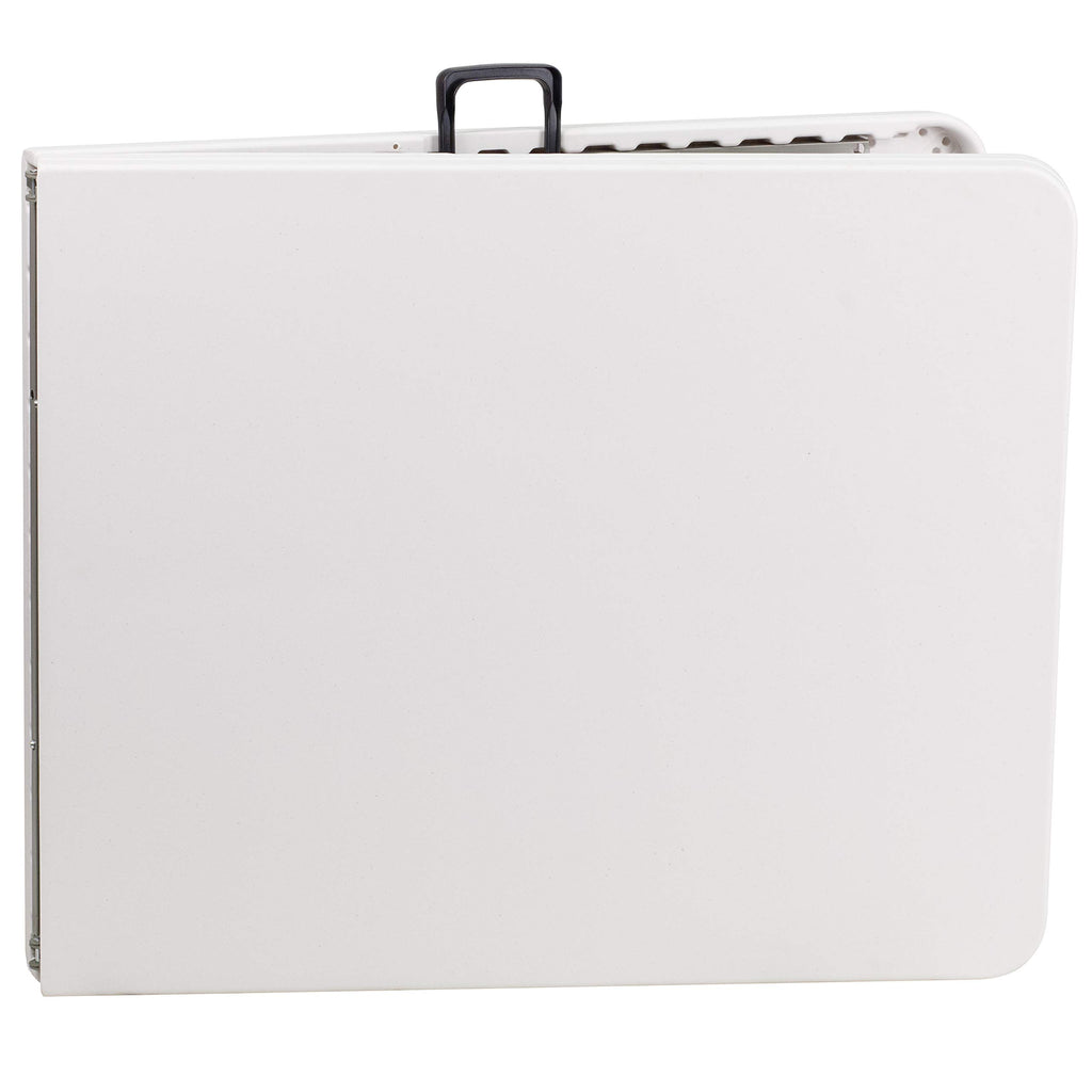 6-Foot Bi-Fold Granite White Plastic Folding Table with Carrying Handle D719
